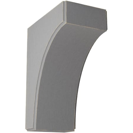 Ekena Millwork 3 1/2"W x 6"D x 8"H Clarksville Wood Vintage Decor Bracket, Pebble Grey BKTWD04X06X08CVPG